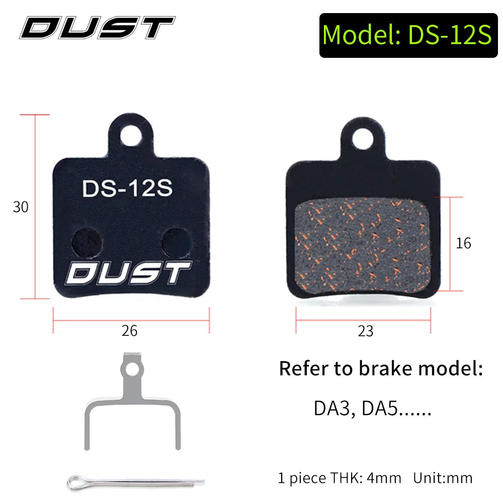 DUST 1Pair Semi-Metal Bicycle Hydraulic Disc Brake Pad MTB Mountain Bike Parts for SHIMANO XT XTR M315 SRAM Avid BB5 BB7 E1 E3