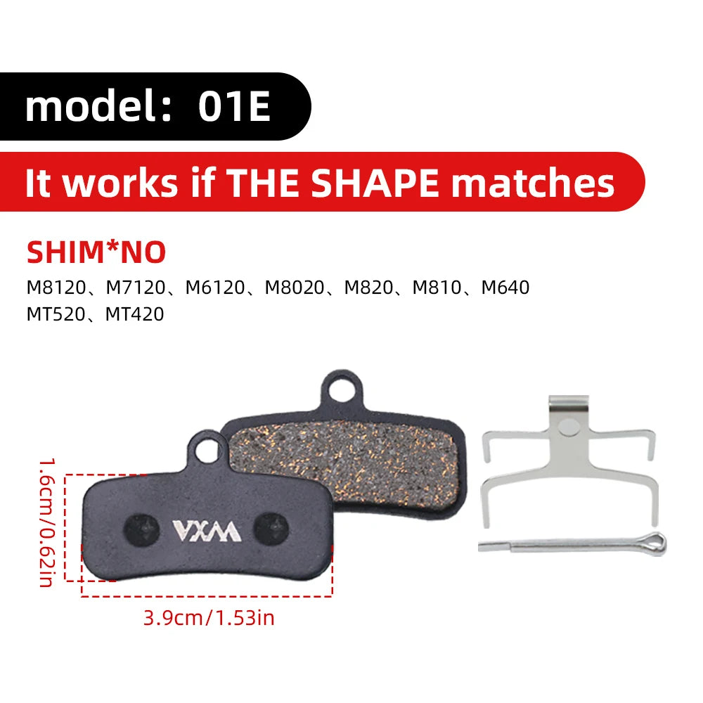VXM Bicycle Hydraulic Disc Brake Pads MTB Bike Semi-Metal Road Cycling Wear Resistant Quiet Durable Brake Pad Part Accessories