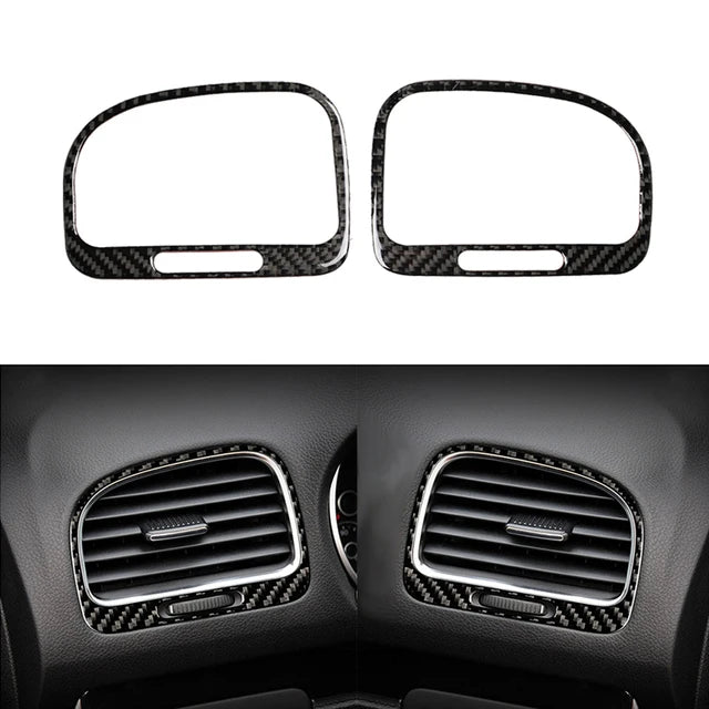 For VW Golf 6 MK6 Car Carbon Fiber Center Control Panel Air Vent Gear Shift Frame Headlight Switch Ashtray Box Cover Inner Trim