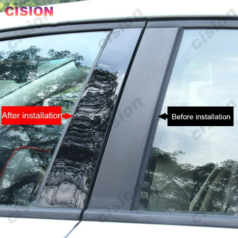 Chrome Black Carbon Fiber Car Door Center B C Pillar Post Co