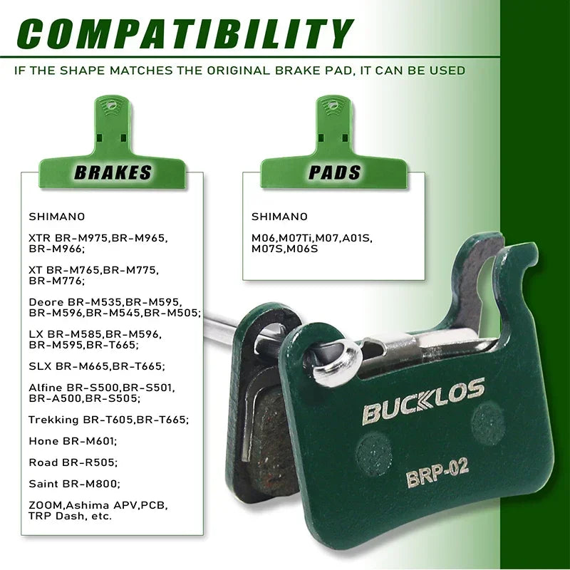 BUCKLOS B01S Brake Pads Bicycle Ceramic Disc Brake Pads for 