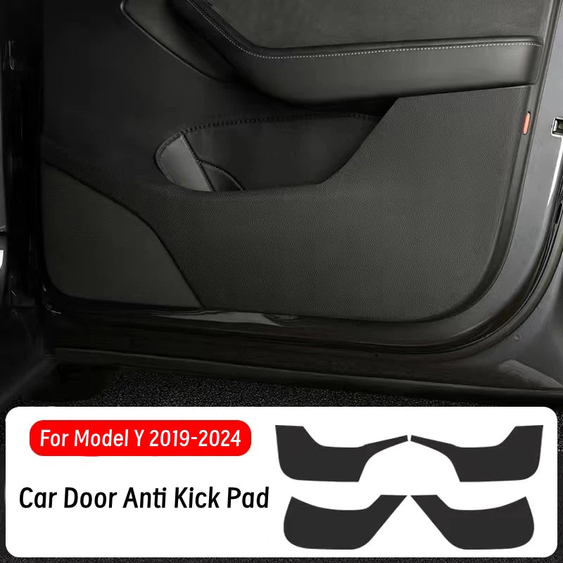 Car Door Anti-Kick Pad For Tesla Model Y/ 3 Highland Leather Sticker Trim Side Door Sill Protector Cover Car Interior Decoration