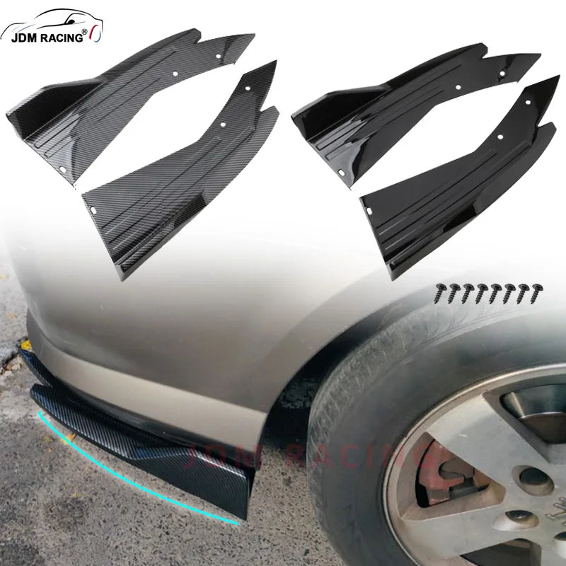 Pair Universal Car Rear Bumper Spoiler Lip Carbon Fiber Wing