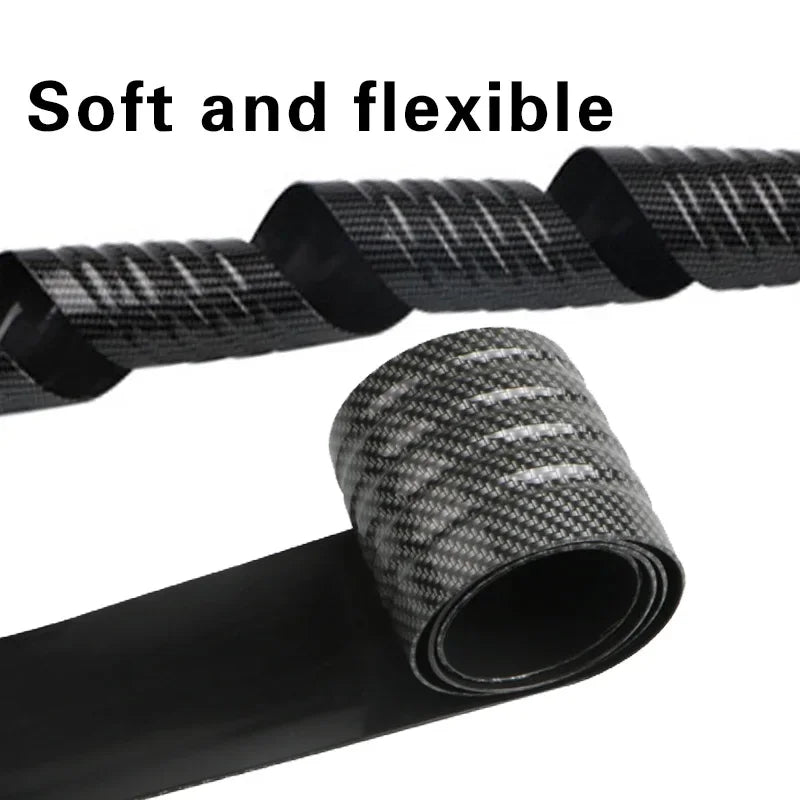 Universal Carbon Fiber Car Trunk Door Guard Strips Sill Plat