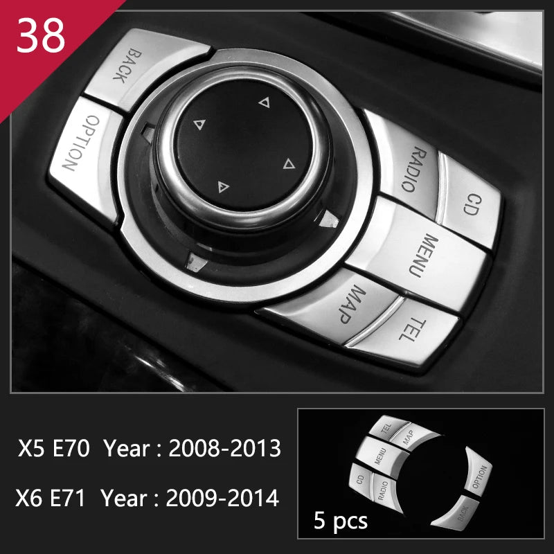 For BMW X5 X6 E70 E71 Accessories Car Interior Air Conditioning CD Console Panel Cover Decoration Trim Carbon Fiber Car Styling