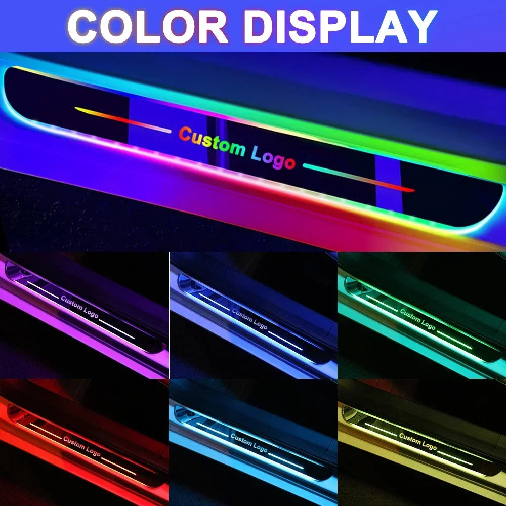 New Customized Car Door Threshold Sill Strip Light Logo Lamp