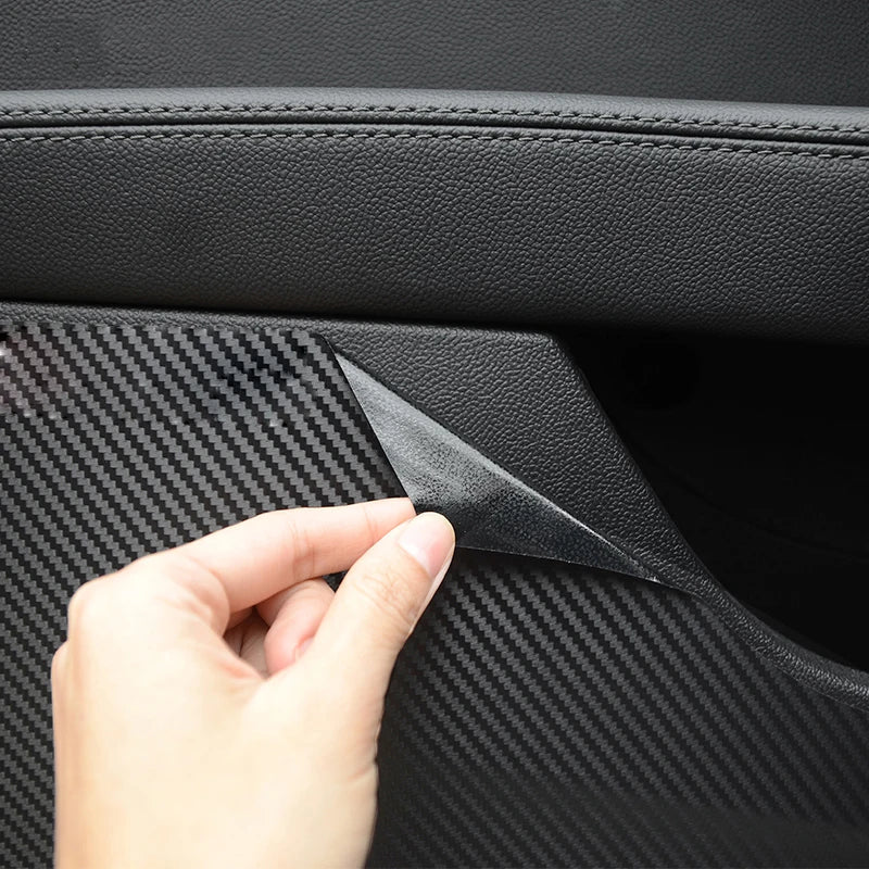 QHCP Car Door Anti kick Sticker Pad Carbon Fiber Anti-dirty 