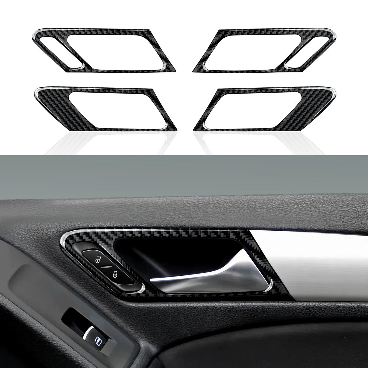 Car Center Console Gear Shift Panel For Volkswagen Golf VI MK6 GTI R Plus (2010-2014) Carbon Fiber Interior Sticker Trim Set Kit
