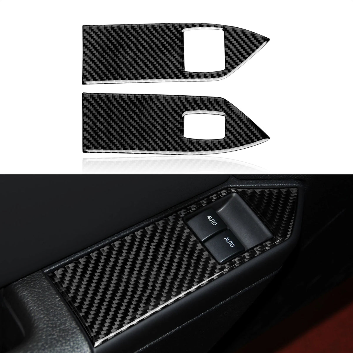 For Ford Mustang GT Shelby (2005-2009) Steering Wheel Panel Carbon Fiber Trim Sticker Car Center Console Gear Shift Cover Set
