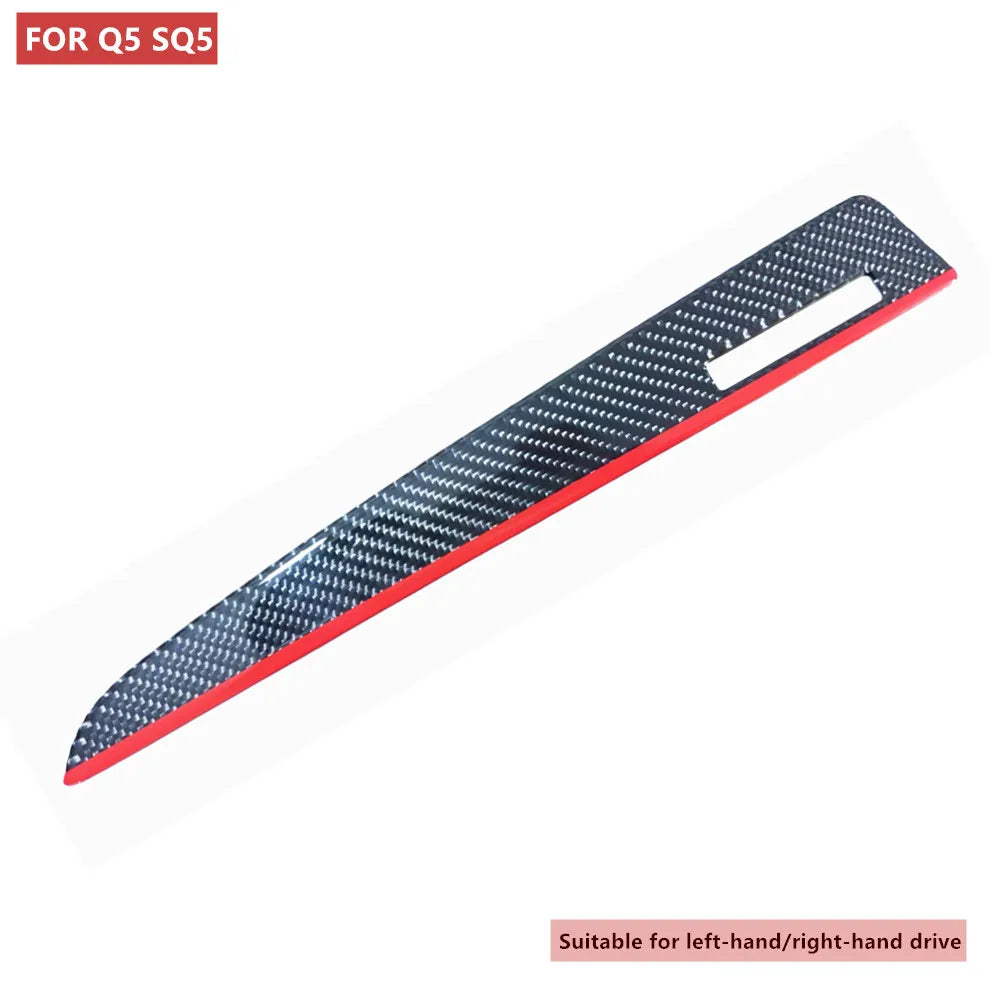 For Audi Q5 8R SQ5 Carbon Fiber Auto Door Dashboard Panel Strips Instrument Decor Trim Stickers Car Interior Tuning Accessories