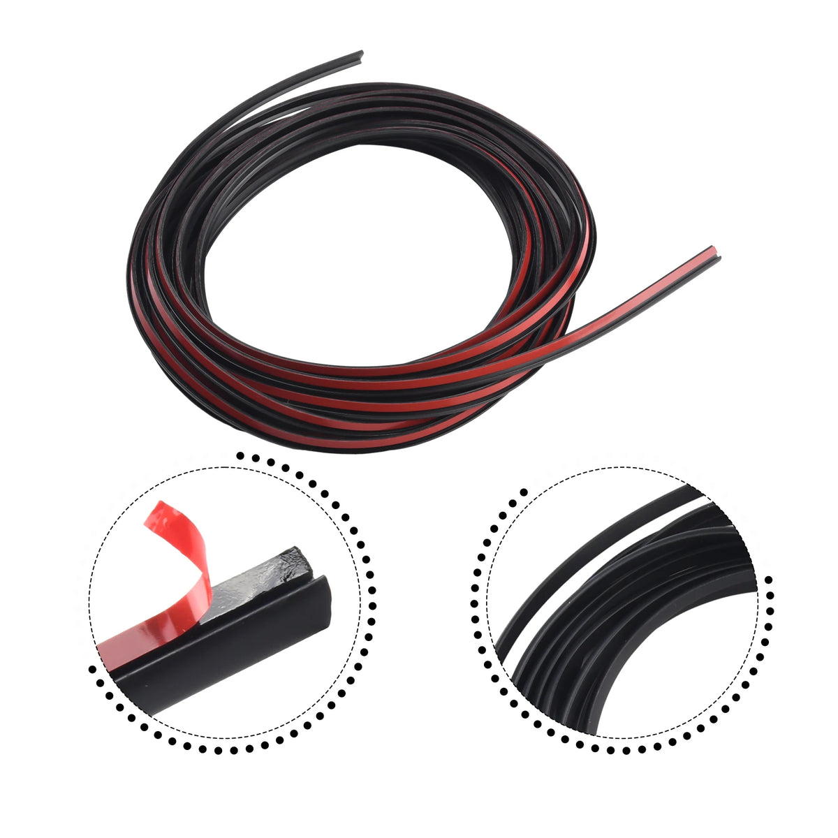 Universal 5M Car T-Type Sealing Strip Rubber For Car Edge Tr