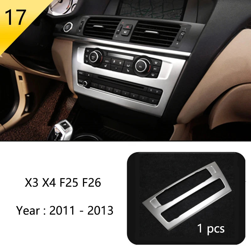 Accessories for BMW X3 X4 F25 F26 Car Inner Gearshift Air Conditioning CD Panel Door Armrest Cover Trim Decorative Car Stickers