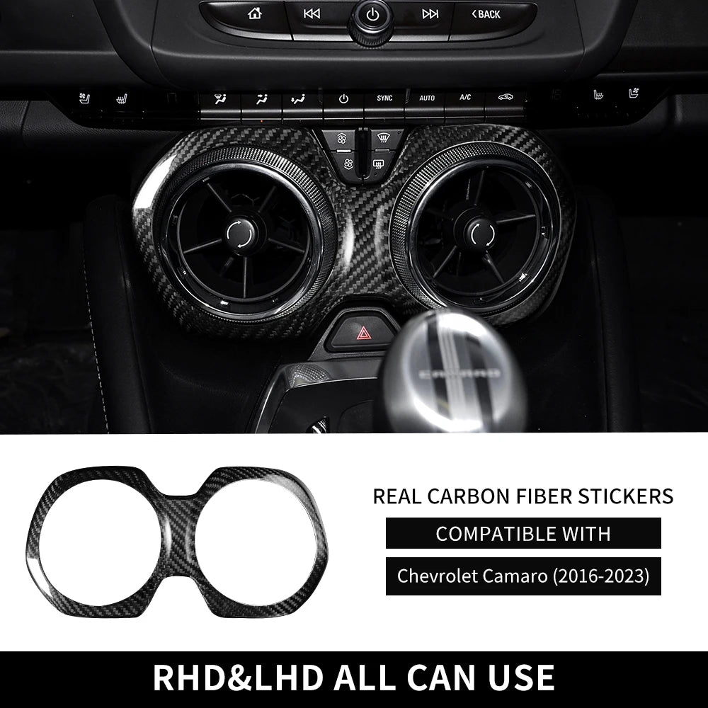 Real Carbon Fiber for Chevrolet Camaro 2016 2017 2018 2019 2020 2021 2022 2023 Car Interior Trim Red Black Accessories Sticker
