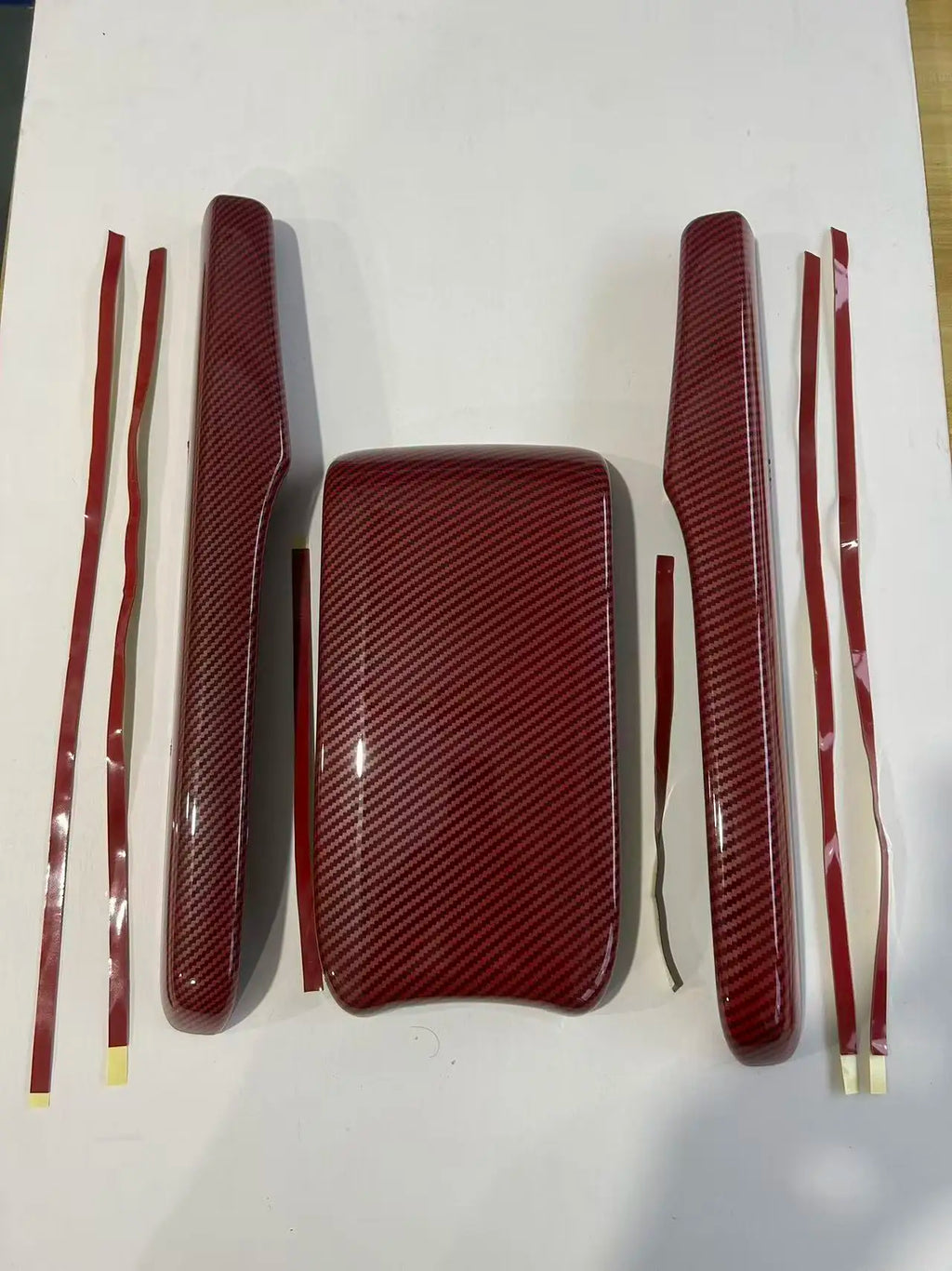 3PCS/Set Car Interior Center Console Armrest Box Panel Trim Sticker Carbon Fiber Look Fit For Honda Civic 2016 2017 2018-2021