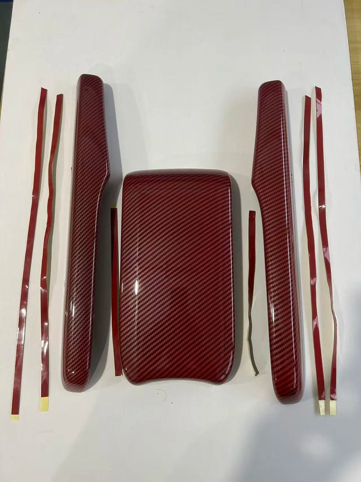 3PCS/Set Car Interior Center Console Armrest Box Panel Trim Sticker Carbon Fiber Look Fit For Honda Civic 2016 2017 2018-2021
