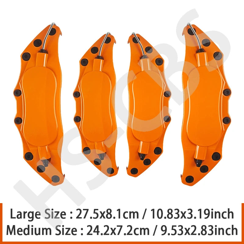 2/4Pcs L/M Metal Car Brake Caliper Cover Stickers Brake Disc Anti Dust Cover Protective Shell Wheel Auto Styling Accessories