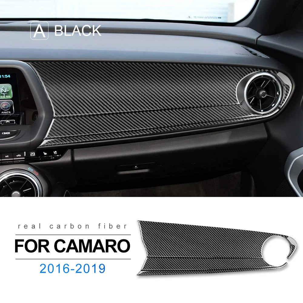 Real Carbon Fiber for Chevrolet Camaro 2016 2017 2018 2019 2020 2021 2022 2023 Car Interior Trim Red Black Accessories Sticker