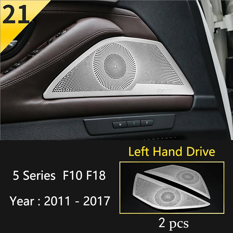 For BMW 5 Series F10 F11 F18 Accessories Stainless Steel Modified Interior Car Central Air Outlet Set Trim Sticker Frame Styling