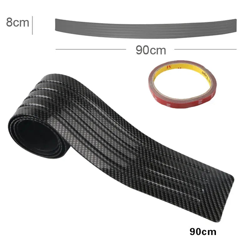 Carbon Fiber Universal Car Trunk Door Guard Strips Sill Plat
