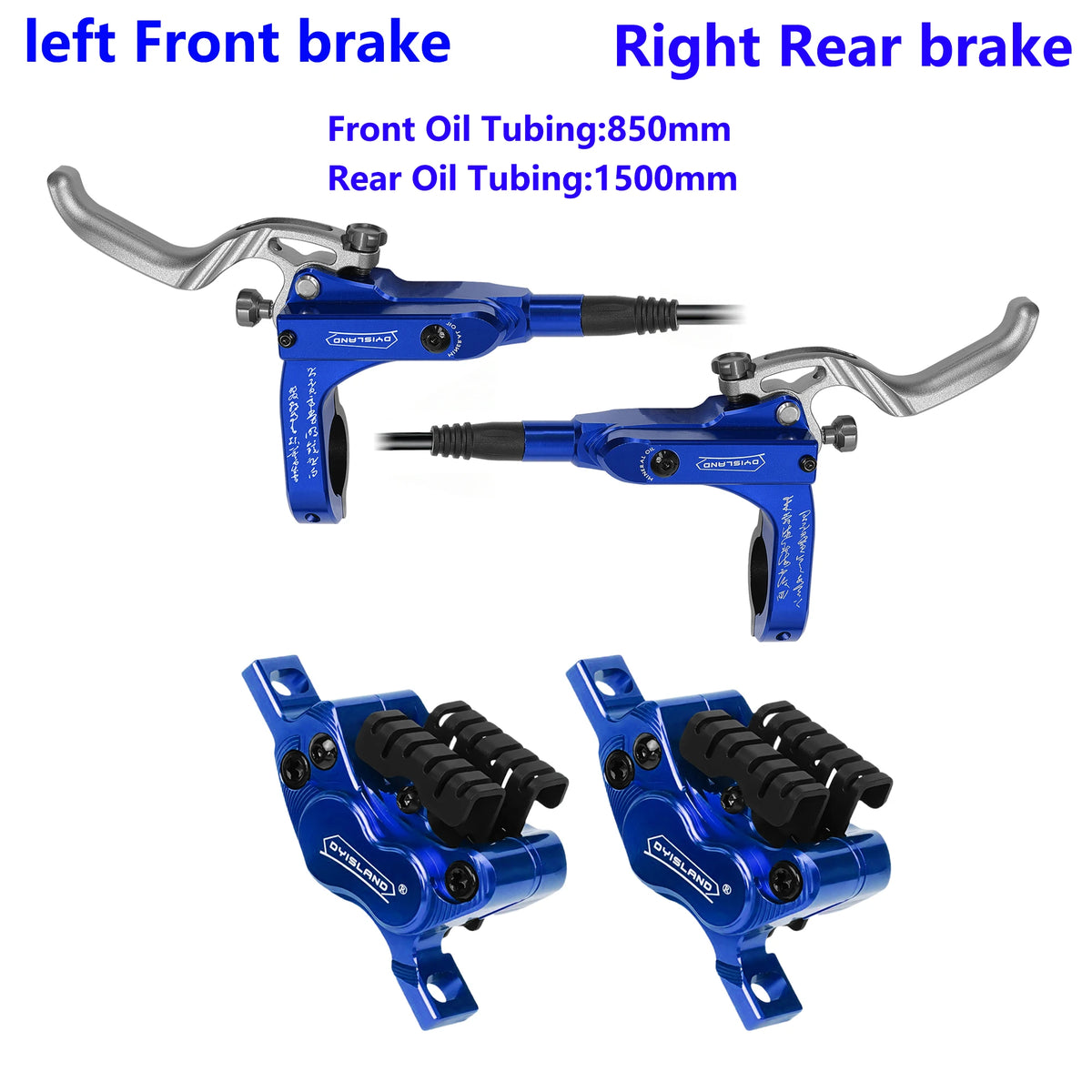DYISLAND MTB 4pistons Hydraulic Disc Brake 850mm/1500mm Ceramic Cooling Brake Pads Oil Pressure AM DH Mountain Bike Disc Brake