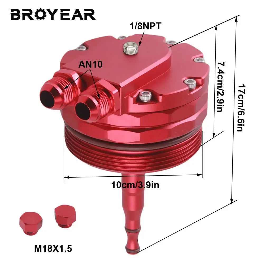 Broyear Engine Oil Cooler Adapter Oil Filter Cover Cap For B