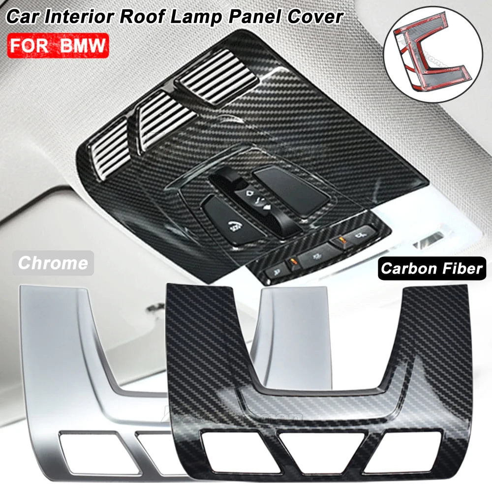 New Carbon Fibre Car Interior Front Reading Light Roof Lamp 