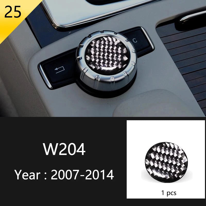 For Mercedes Benz C Class W204 C180 C200 C260 Car Carbon Fiber Window Door Panel Strip Cover Protective Trim Sticker Accessories
