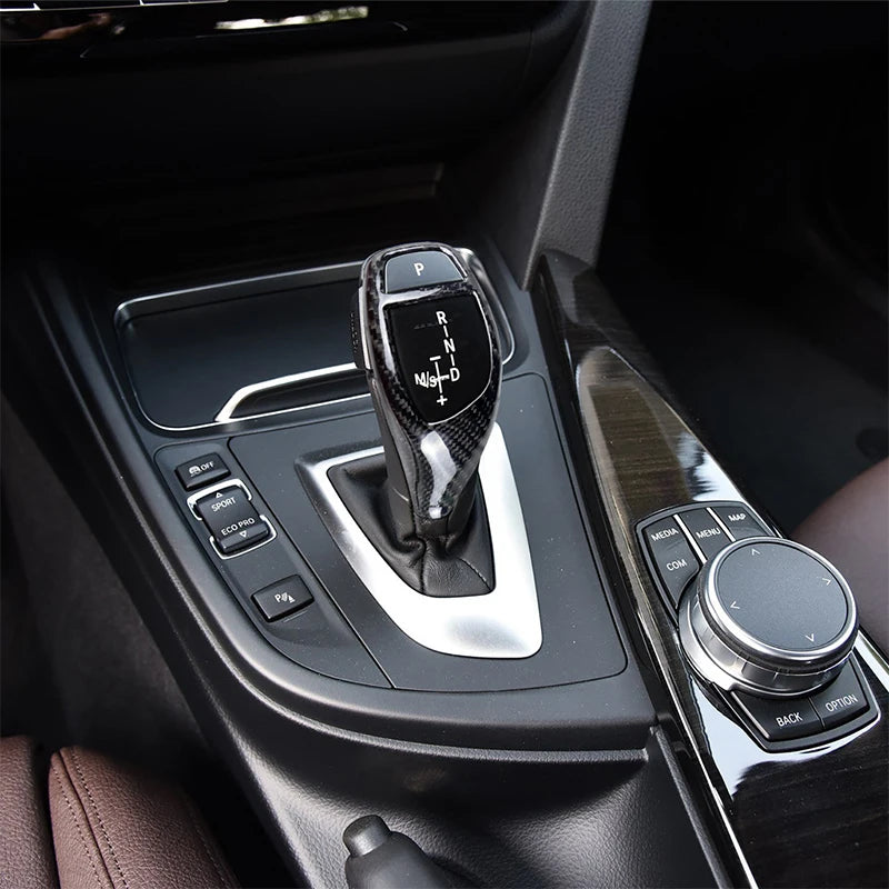 Carbon Fiber Car Gear Shift Panel Frame Gear Knob Cover Head