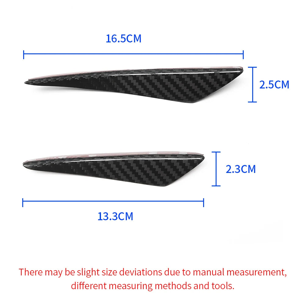 4Pcs Carbon Fiber Car Side Fins Canards Stickers Car Bumper 