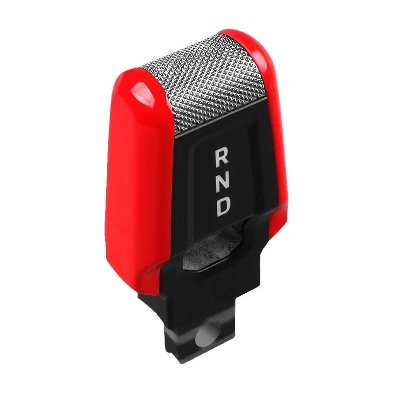 Car Carbon Fiber Gear Carmine Red Shift Lever Knob Trim Cove