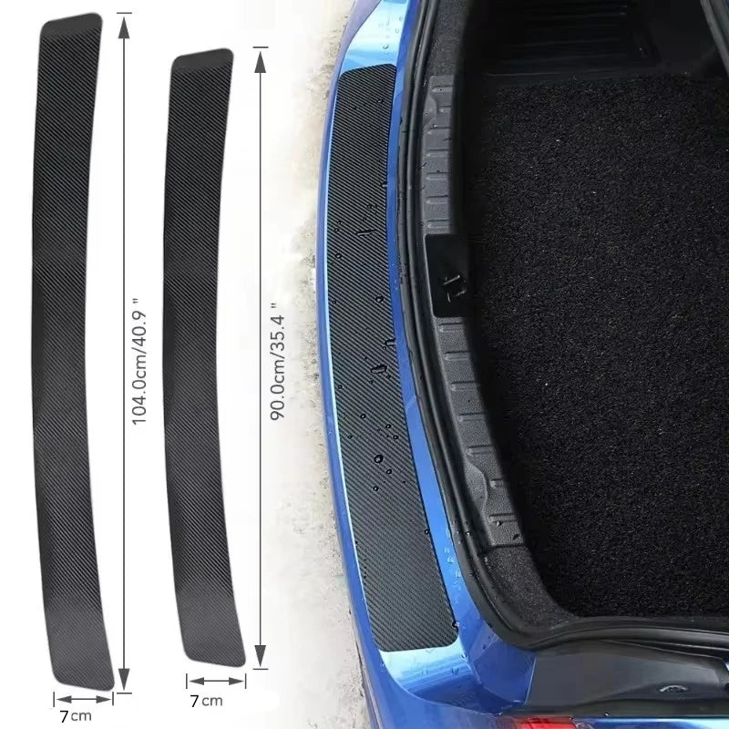Universal 3D Carbon Fiber Rear Bumper Guard Sticker Anti-kic