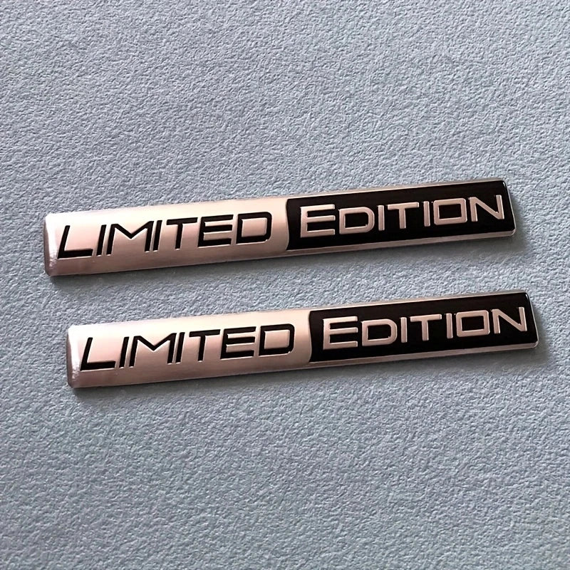 2PCS Limited Edition Emblem 3D Metal Badges Decal Sticker Auto Racing Sport Emblem for Rear Trunk Side Fender Car Motorcycle Sti