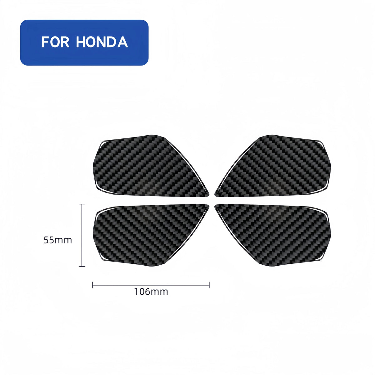 4pcs Car Interior Door Handle Bowl Cover Trim Carbon Fiber D