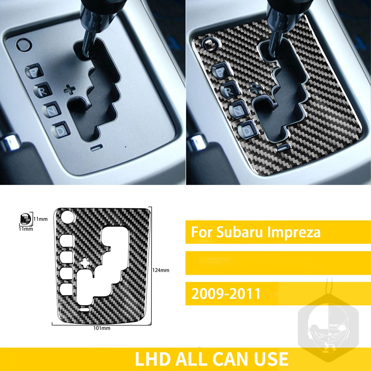 For Subaru Impreza 2009 2010 2011 Accessories Carbon Fiber Car Interior Gear Cuphold Panel CD Air Outlet Cover Trim Sticker