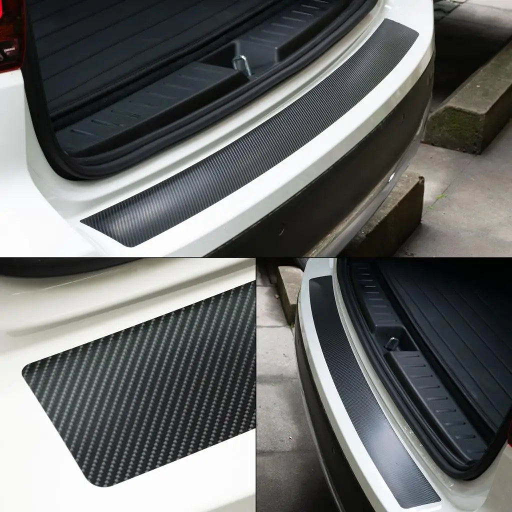 4D Carbon Fiber Car Rear Boot Bumper Trunk Anti-Scratch Prot