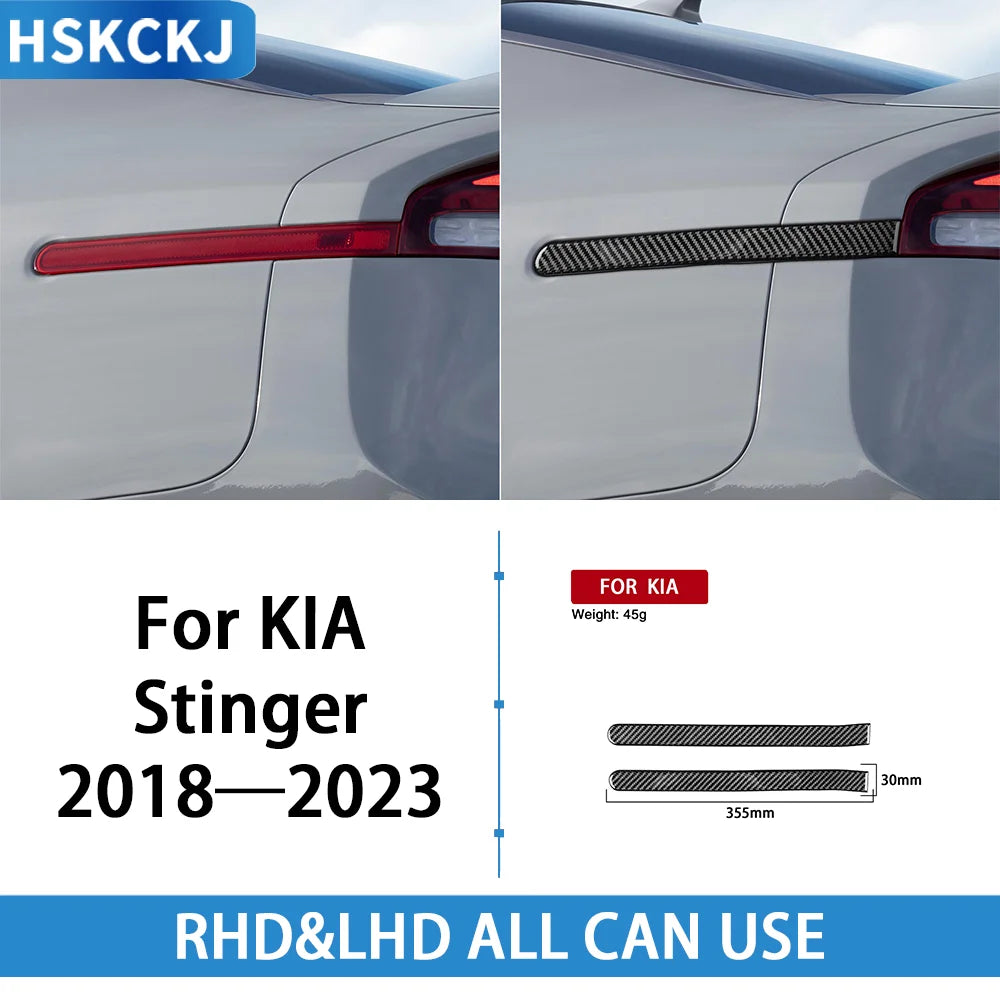 For Kia Stinger 2018-2023 Carbon Fiber Rear Light Emblems Side Lamp Stripes Trim Car Decoration Retrofitting Accessories Sticker
