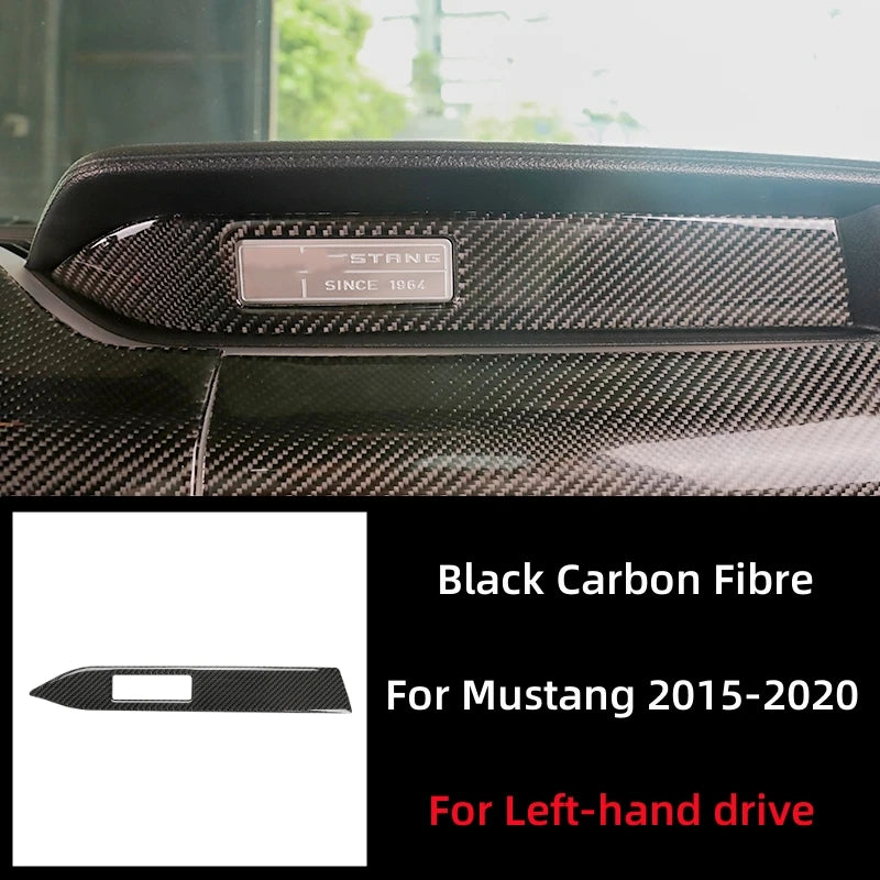 For Ford Mustang 2015-2021 Car Accessories Carbon Fiber Interior Car Dashboard Decoration Strip Sticker Car Styling Trim Cover