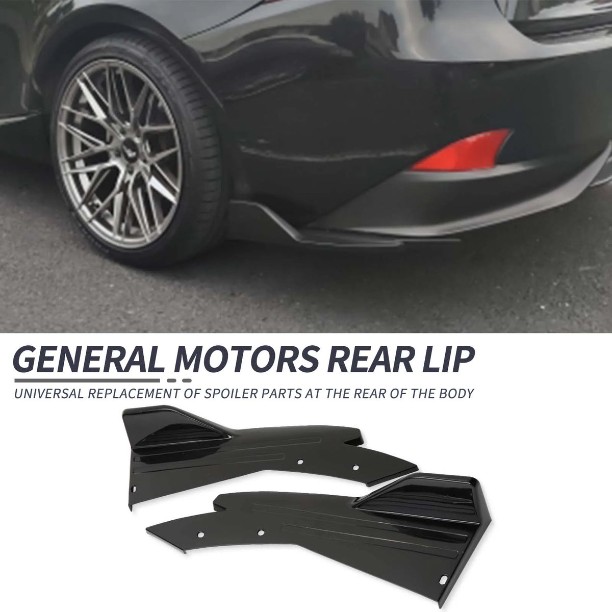 Universal Car Rear Bumper Spoiler Lip Carbon Fiber Wing Trim