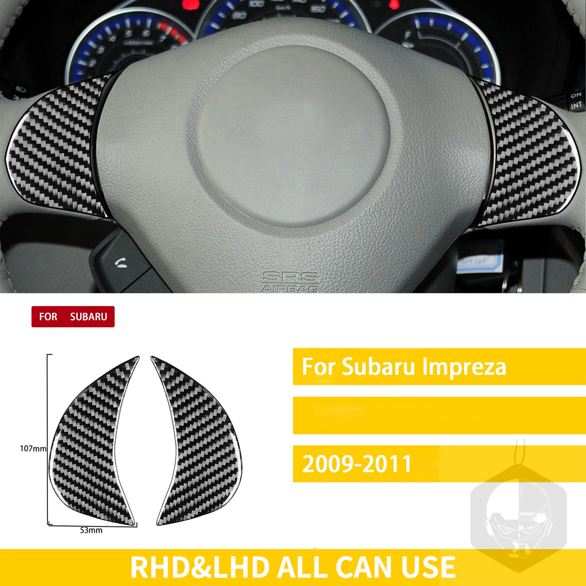 For Subaru Impreza 2009 2010 2011 Accessories Carbon Fiber Car Interior Gear Cuphold Panel CD Air Outlet Cover Trim Sticker