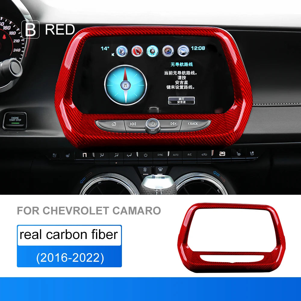 Real Carbon Fiber for Chevrolet Camaro 2016 2017 2018 2019 2020 2021 2022 2023 Car Interior Trim Red Black Accessories Sticker
