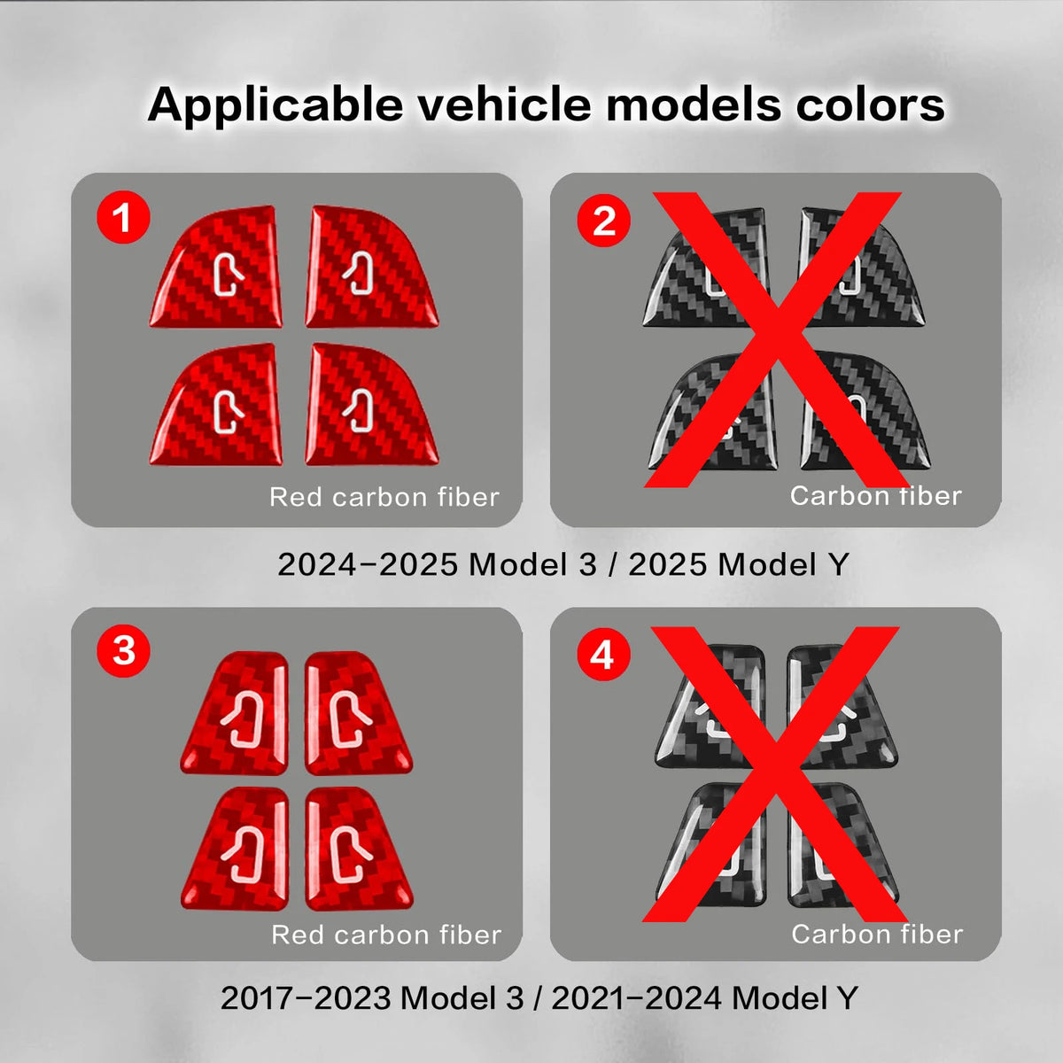 For Tesla Door Switch Button Sticker Model 3 Y 2019-2025 Car