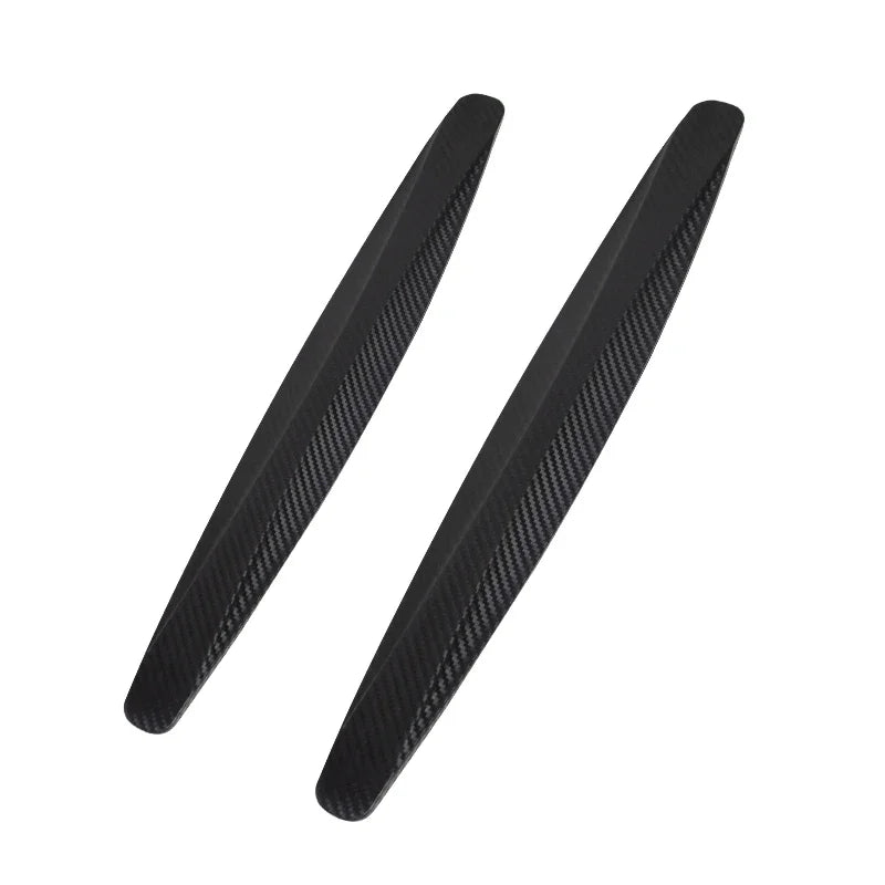 2Pcs Car Bumper Protector Strip Anti Scratch Car Edge Stick PVC Protective Strip Carbon Silicone Fiber Waterproof Trim Moulding