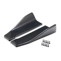 35/48cm Universal Fit Car Spoiler Lateral Bumper Rear Side Skirt Lip Rocker Wings Carbon Fiber Glossy Black Protection Trims