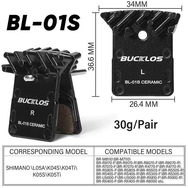 BUCKLOS BL-01S Bike Brake Pads Ceramic MTB Hydraulic Brake P