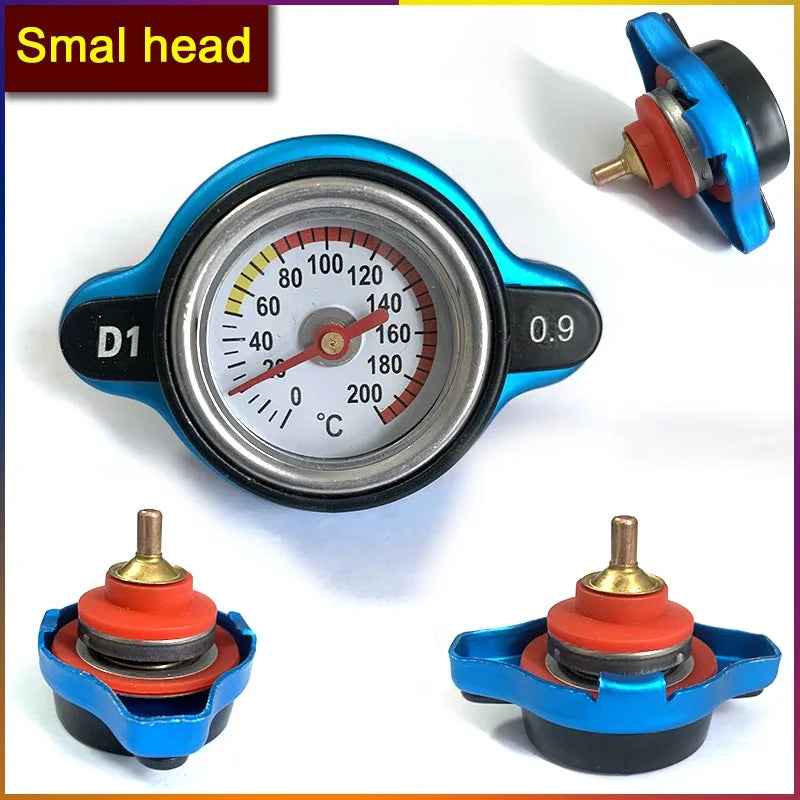 Car Motorcycle Refit Styling Thermo Radiator Cap Tank Cover Water Temperature Gauge with Utility Safe 0.9 Bar/ 1.1 Bar/1.3 Bar
