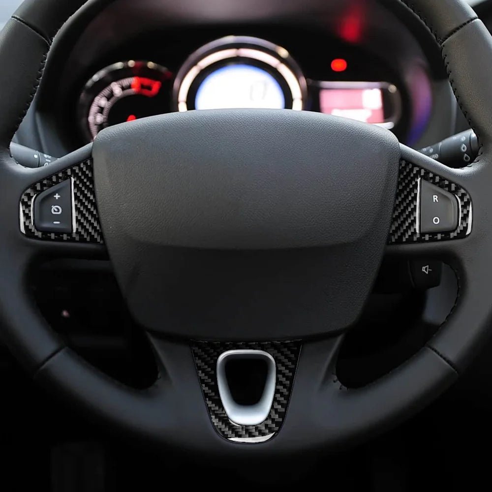 Car Steering Wheel Trim Soft Carbon Fiber Sticker For Renaul