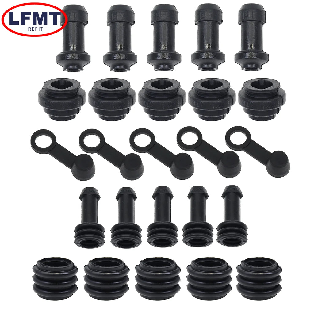 10/5 sets Brake Upper Lower Pump Caliper Shock Absorber Sleeve Dust Cover Rubber Disc Waterproof Cap for Motorcycle Scooter Bike