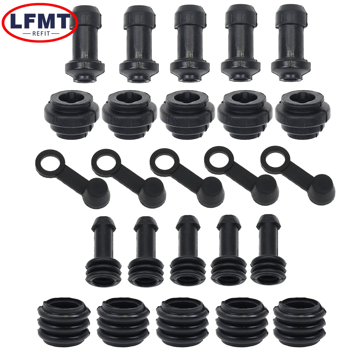 10/5 sets Brake Upper Lower Pump Caliper Shock Absorber Sleeve Dust Cover Rubber Disc Waterproof Cap for Motorcycle Scooter Bike