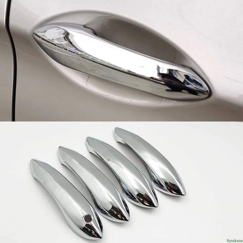 New Black Carbon Fiber Car Door Handle Cover Trim Auto Acces