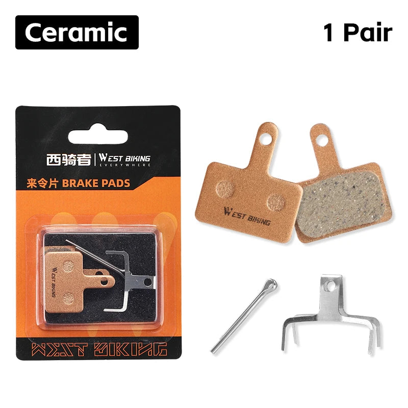 WEST BIKING Resin Ceramic Bike Brake Pads For Shimano Mt200 M515 C501 C601 1/2/4/6/8 Pair Wear-resistant Road Bicycle Brake Pads